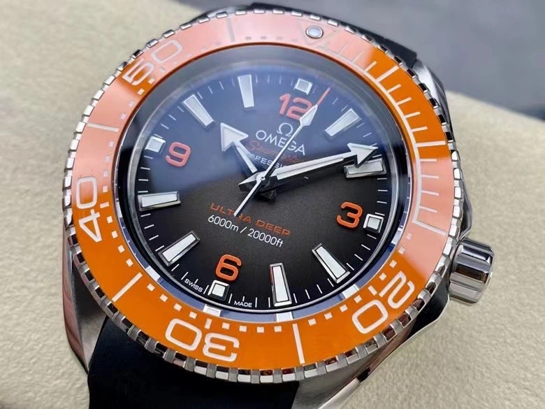 CBD Factory Omega Seamaster Ultra Deep 45.5mm Orange Bezel Grey Dial (215.32.46.21.06.001) 1:1 Super Clone – DD8912 Movement WaterResistant 218